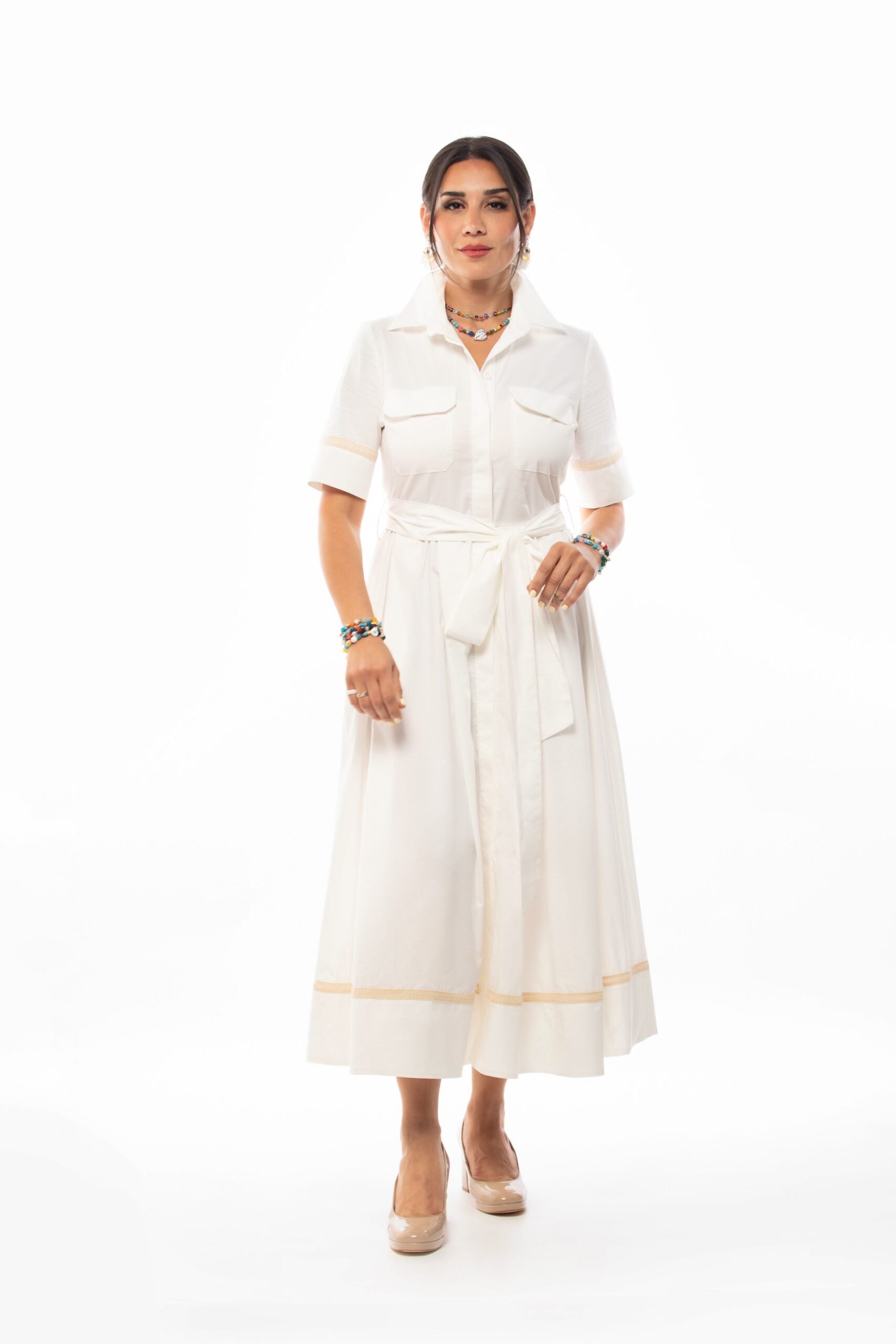 Jasmine Midi Dress in White