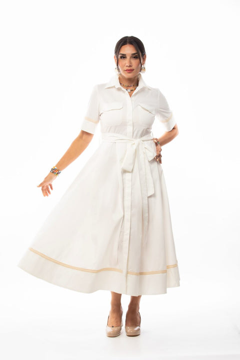 Jasmine Midi Dress in White