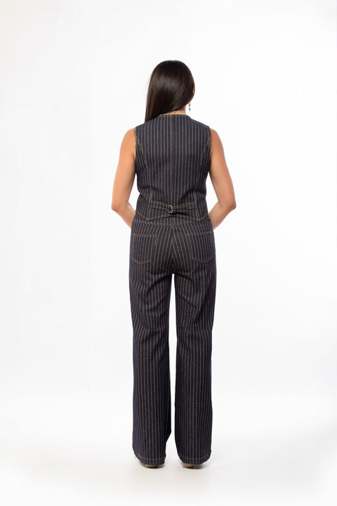 Blue Daisy Straight Cut Trousers