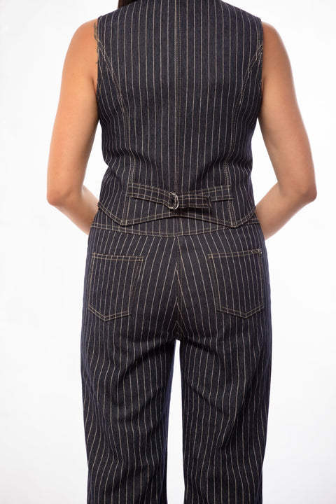 Blue Daisy Straight Cut Trousers