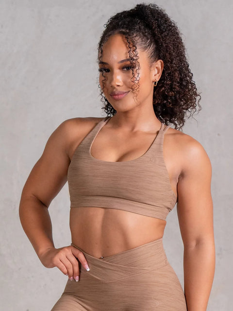 Ryderwear Icon Scoop Neck Sports Bra Mocha Marl