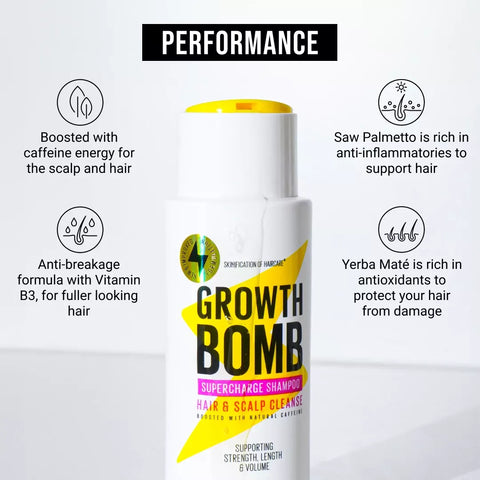 Growth Bomb - Supercharge Shampoo - Hair & Scalp Cleanse - 300ml