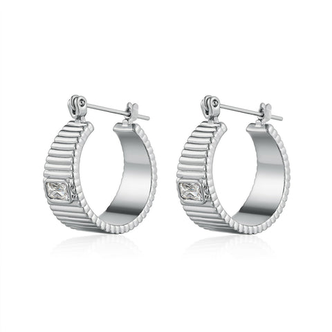 The Francois Ridged Hoops- Silver