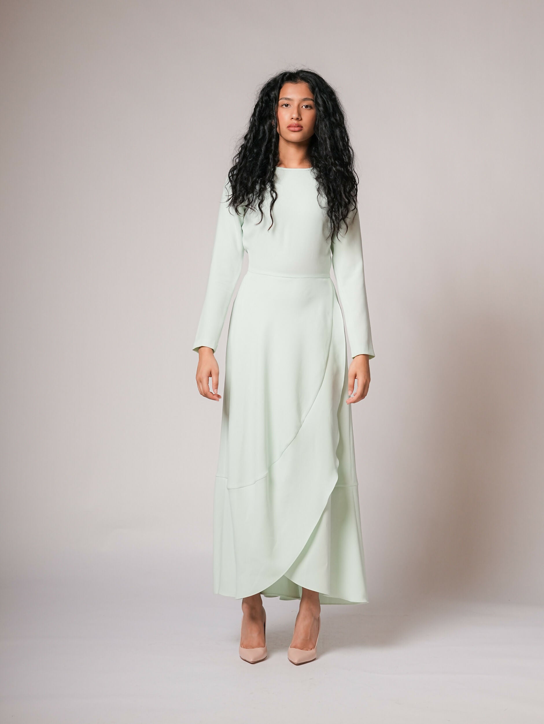 Overlap dress in lime green