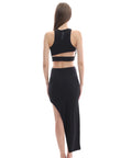 Slit Top & Skirt - Black 2