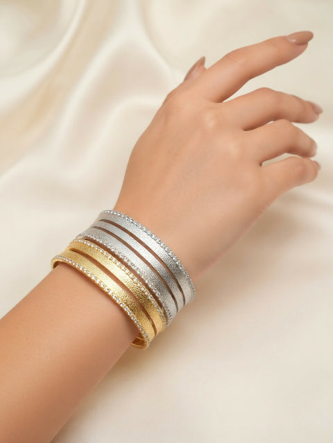 Alina Handmade Cuff Gold with natural zircon