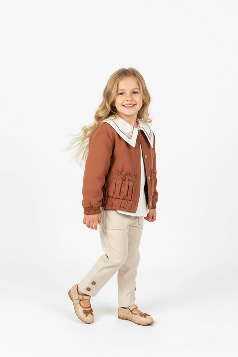 BOMBILI Girls 3-piece set (shirt,jacket,pants) - Tile