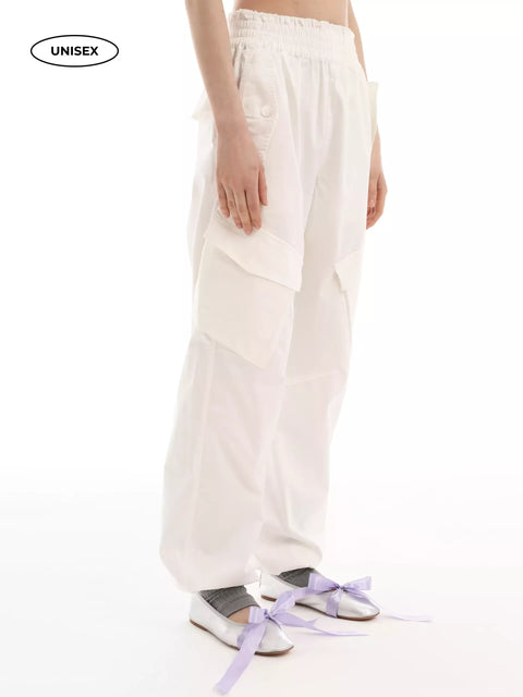 Wide Ecru Cargo Pants "Romanticism"