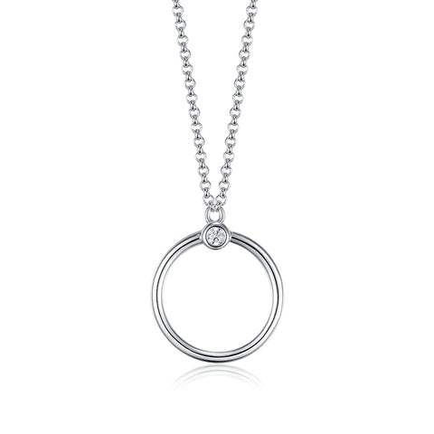 Necklace Circle with cubic zirconia