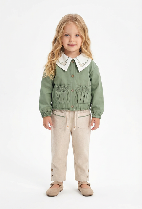 BOMBILI Girls 3-piece set (shirt,jacket,pants) - Green