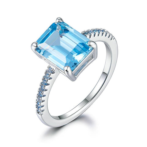 Ring with a light-blue stone