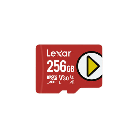 بطاقات LEXAR PLAY سعة 256 جيجابايت MICROSDXC UHS-I، بسرعة قراءة تصل إلى 160 ميجابايت/ثانية C10 A1 V30 U3 