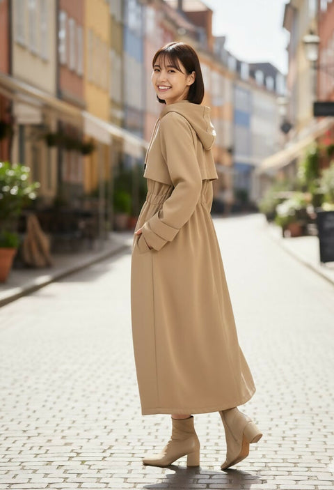 MY PEANUT Trenchcoat Hoody Dress
