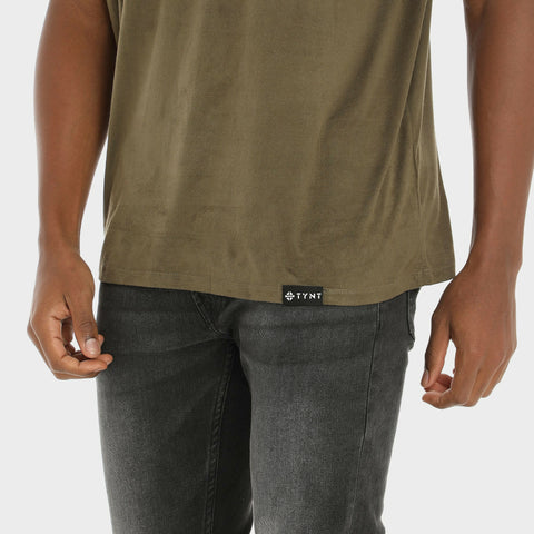 TYNT Premium Suede T-shirt/Olive Green