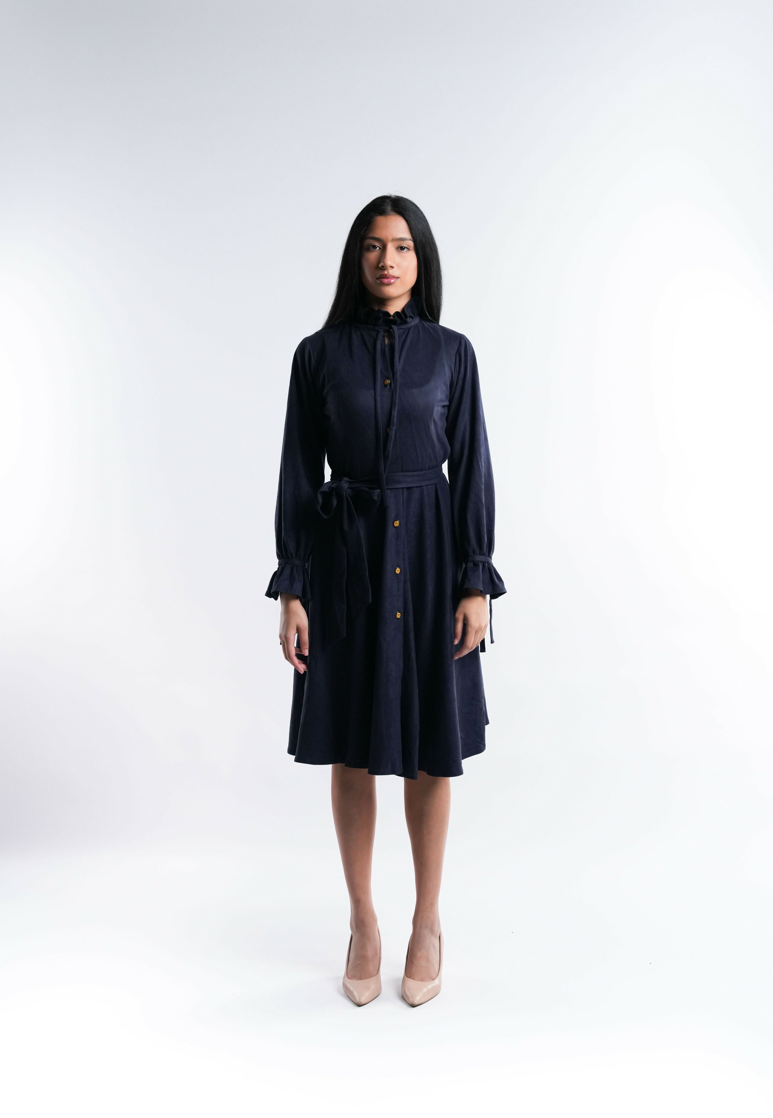 Navy Suede Dress