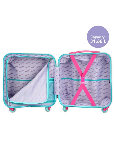 Milk&Moo 18-inch Kids Carry-On Luggage with 360° Glowing Light-Up Wheels, Ayris