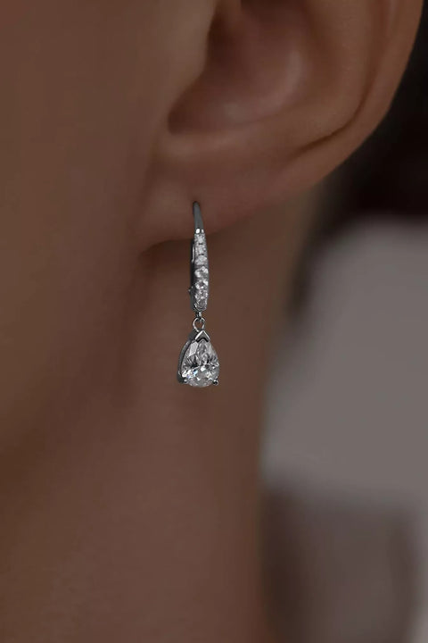 Earrings High-Grade Pear Cut Cubic Zirconias With A French Lock