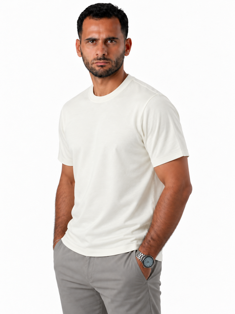 ANGELO KAHEL - CREW NECK T-SHIRT ECR - VT-1044