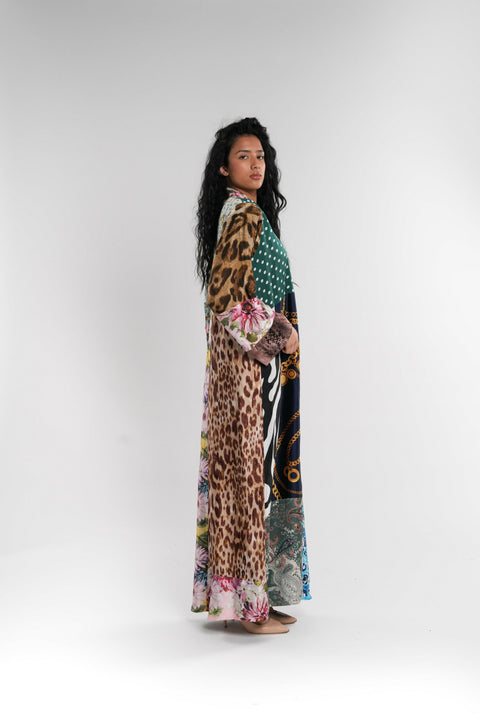 Lined Silk Patchwork Abaya
