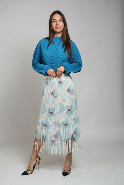 Women's Skirts White blue
