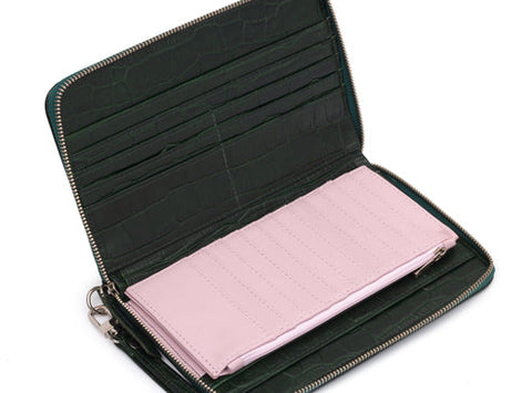 GINEVRA GREEN LEATHER DOCUMENT HOLDER