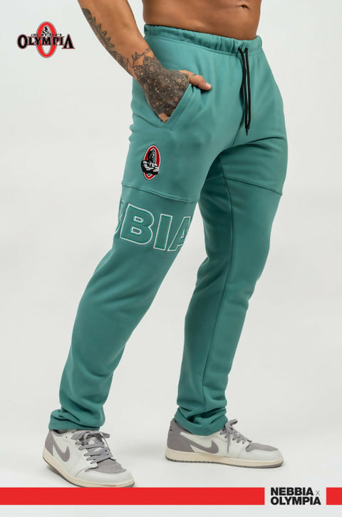 NEBBIA x OLYMPIA GYM SWEATPANTS COMMITMENT GREEN