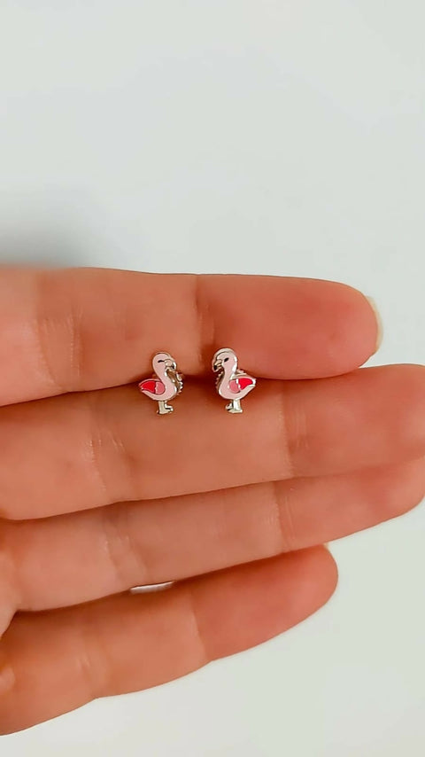 Flamingo Screw-back Earrings