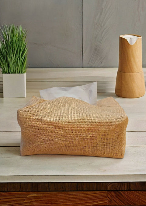 Jute Tissue Box Holder Cover