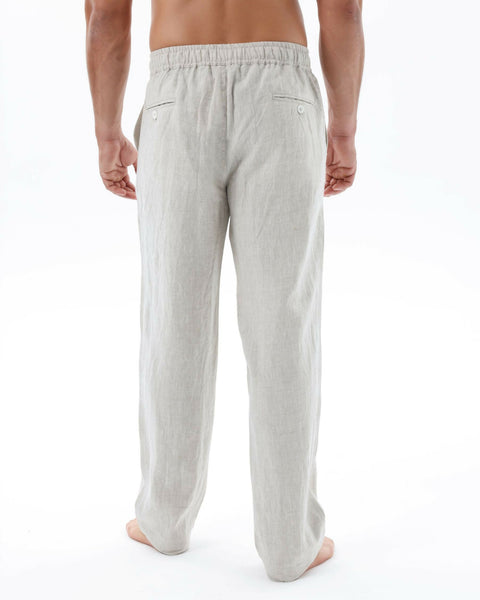 Corfu Trousers Slub Linen Biege