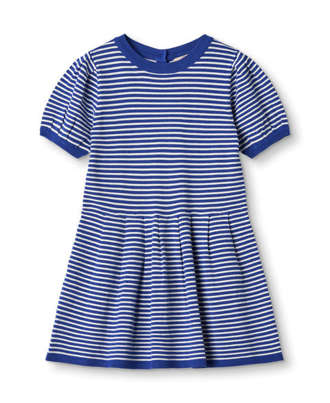 F1397 - ANCHOR STRIPE SS DRESS - MAZERINE BLUE CLOUD DANCER STRIPE - Main