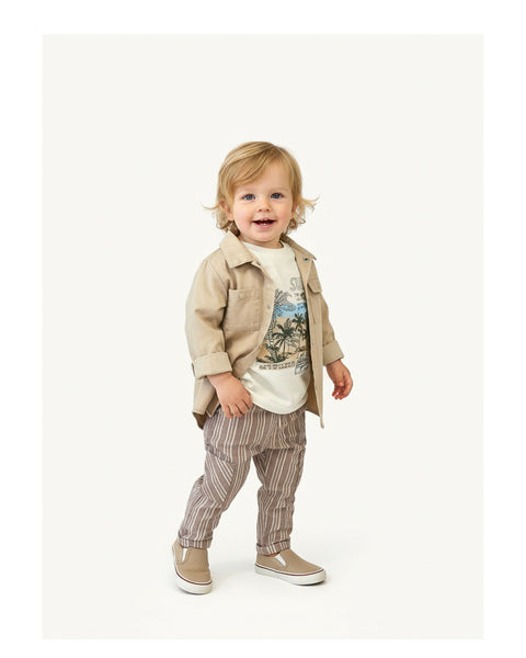 BOMBILI Boys 3-piece set (shirt,sweat,pants) - Beige