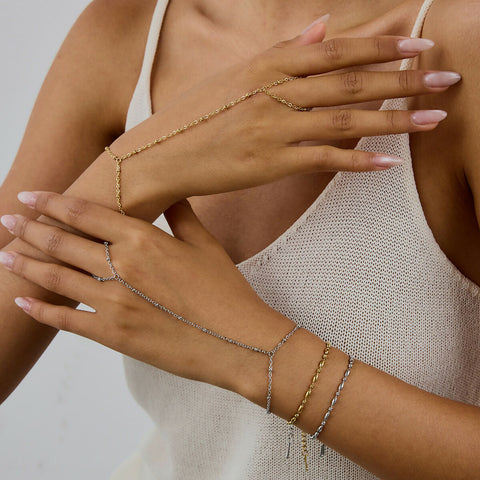 Calista – Three-Layer Zircon Hand Chain & Finger Bracelet