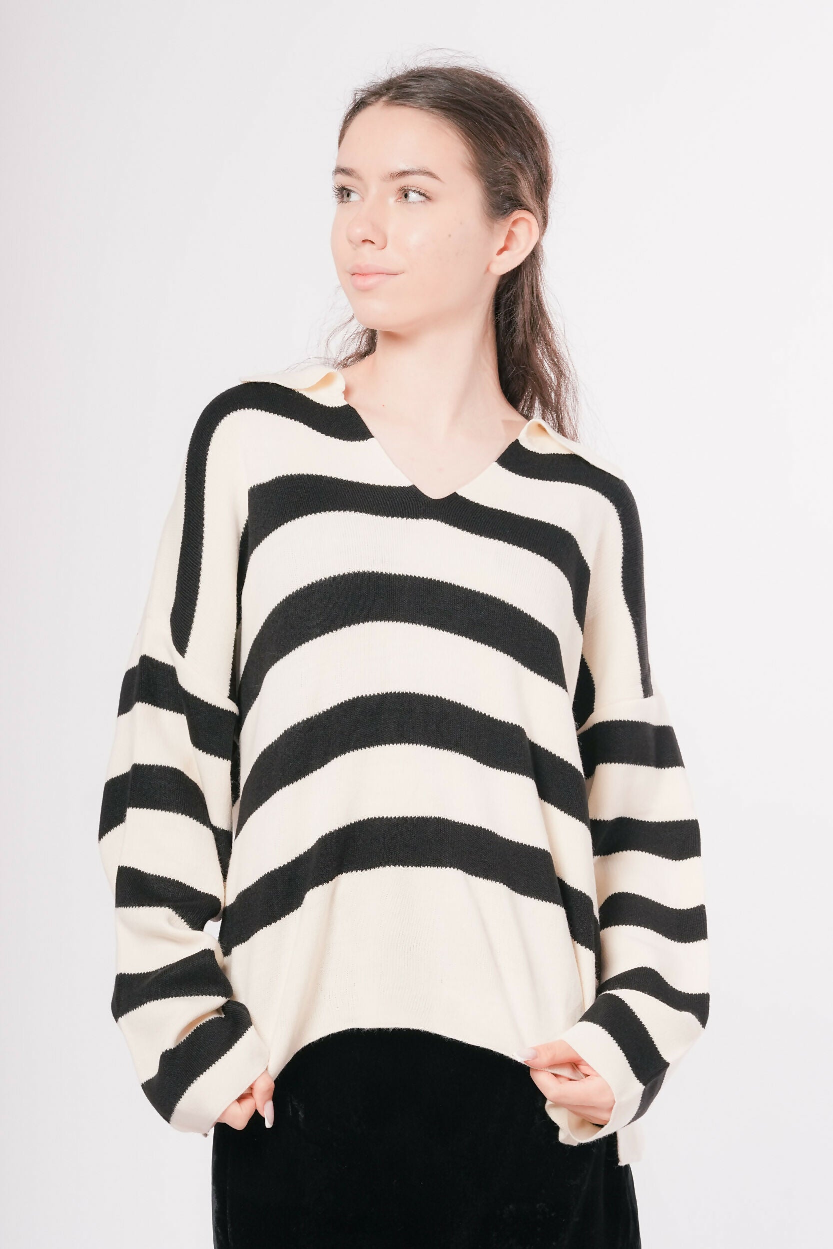 MY PEANUT Bold Striped Knit Sweater