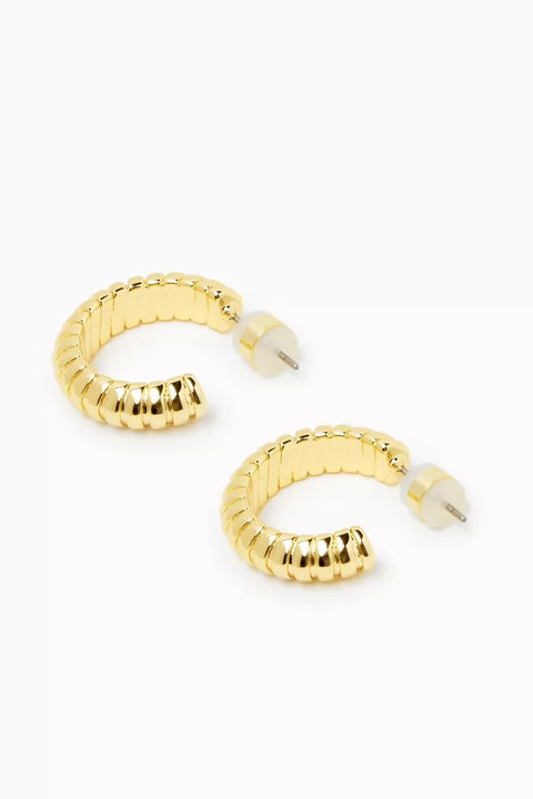 Snake Chain Hoops- Gold