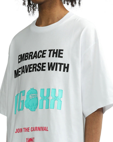 Metaverse White T-shirt in Cotton Jersey