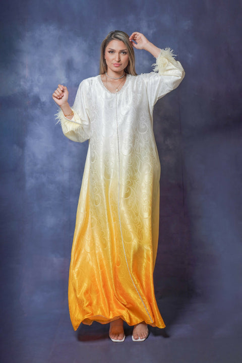 Dress-Jellabiya- Patterned Silk long Loose Style -with splendid Colores