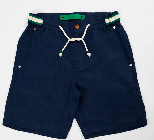 Navy Linen Shorts