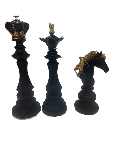 Black Chess Pawns Set of 3