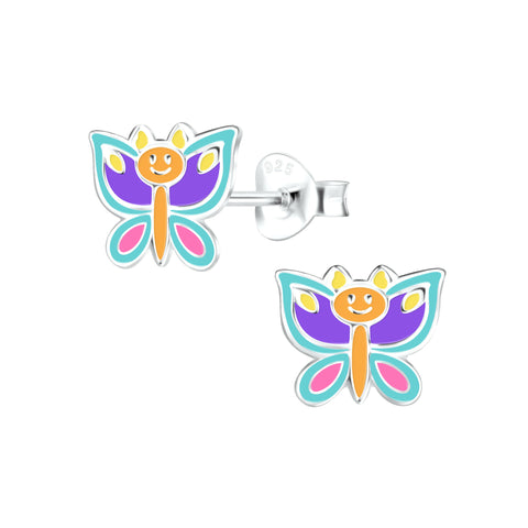 Purple Butterfly Stud Earrings