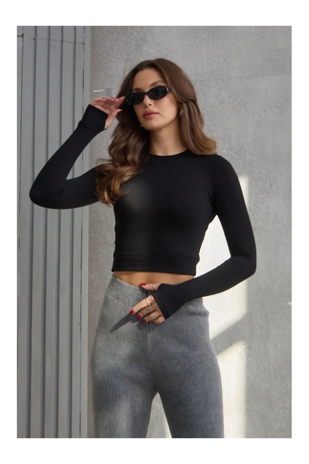 ALLISH SPANDEX TOP IN BLACK