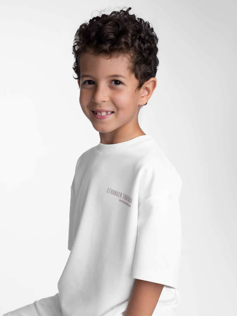 Rayon Kids Oversized T-shirts White