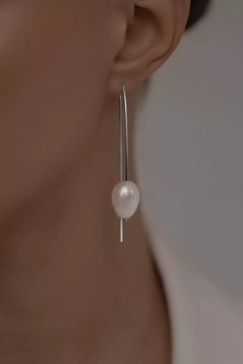 Earrings-Pins With Natural Baroque Pearls