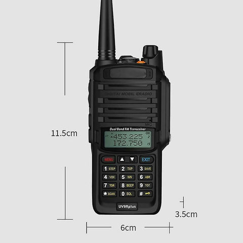 جهاز اتصال لاسلكي محمول باليد من BAOFENG UV-9R PLUS بقدرة 8 واط مزدوج النطاق مزود بسماعة أذن