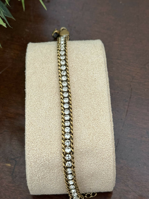 Golden Shine White Zirconia Bracelet