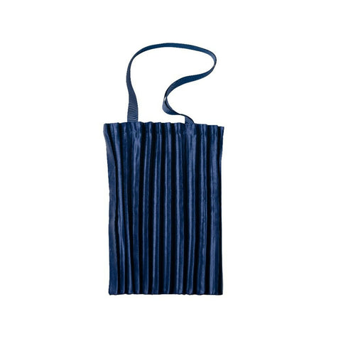 Kefalonia Deep Sea - Dark Blue Pleated Tote Bag
