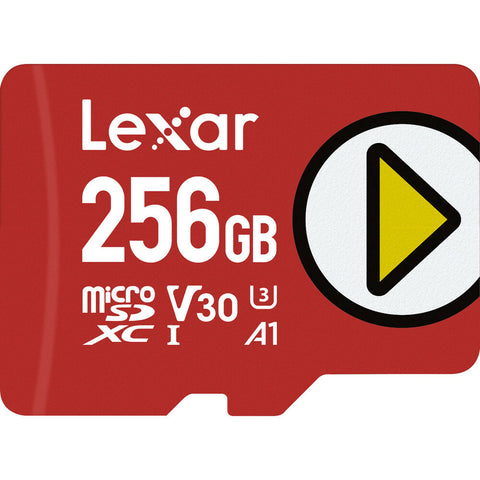 بطاقات LEXAR PLAY سعة 256 جيجابايت MICROSDXC UHS-I، بسرعة قراءة تصل إلى 160 ميجابايت/ثانية C10 A1 V30 U3 