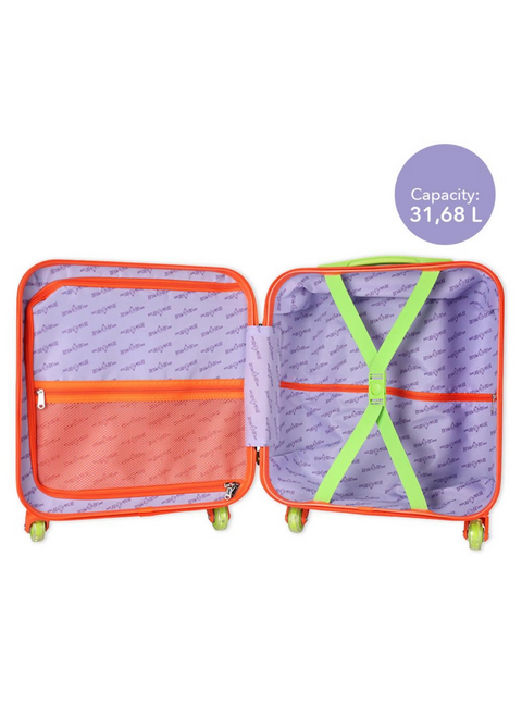 Milk&Moo 18-inch Kids Carry-On Luggage with 360° Glowing Light-Up Wheels, Ponix