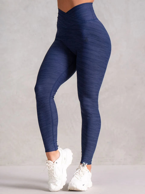 Ryderwear Icon Cross Over Scrunch Leggings Navy Marl