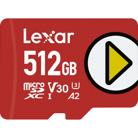 بطاقات LEXAR PLAY سعة 512 جيجابايت MICROSDXC UHS-I، بسرعة قراءة تصل إلى 160 ميجابايت/ثانية C10 A2 V30 U3 