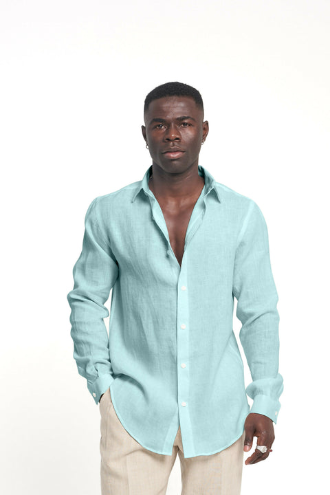 Fira LS Linen Shirt Mint Green
